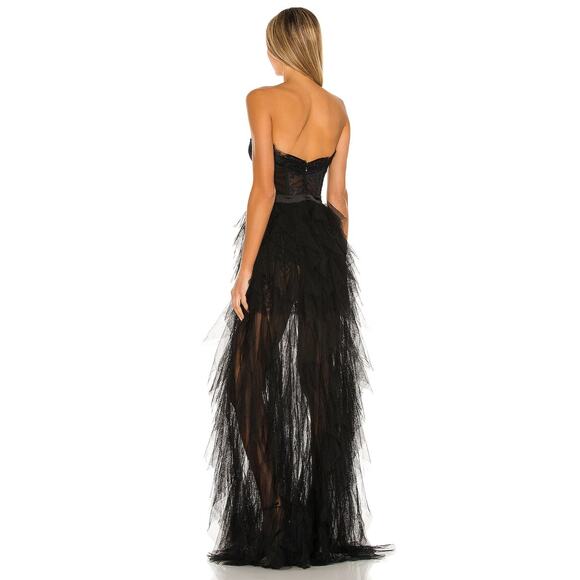 For Love & Lemons Bustier Tulle Gown Tiered Ruffle Prom Fairy Witchy Formal Sz M - Picture 3 of 11